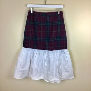 English Factory Plaid Ruffle Skirt